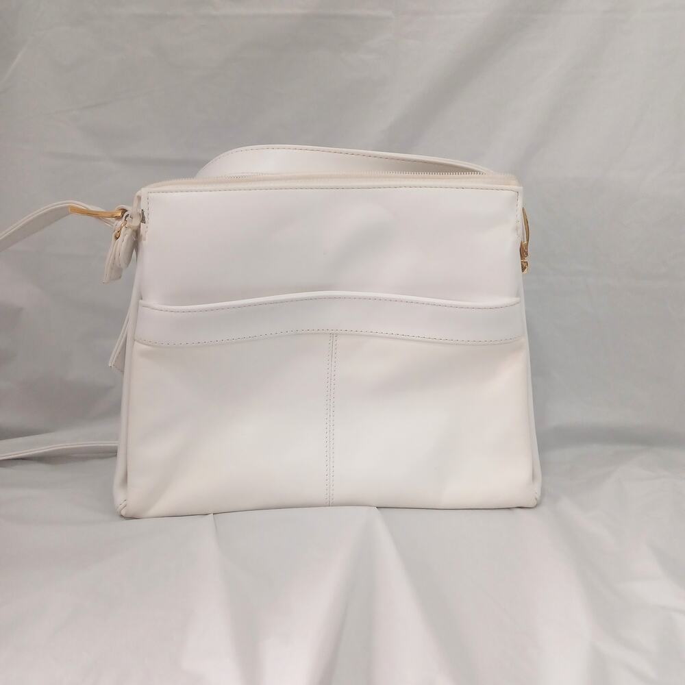 Coletta White Genuine Leather Crossbody Handbag